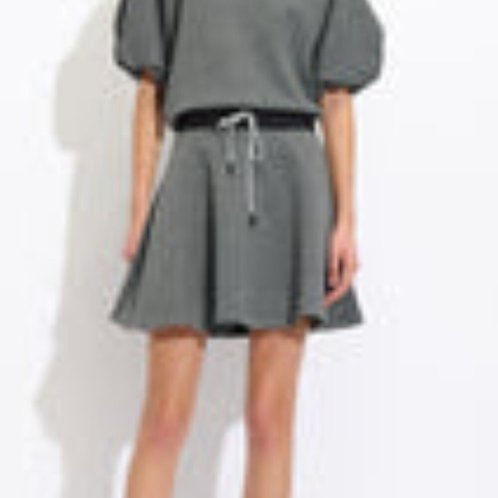 NWT Imperial Fashion Grey Cotton Blend Mini Skirt size S